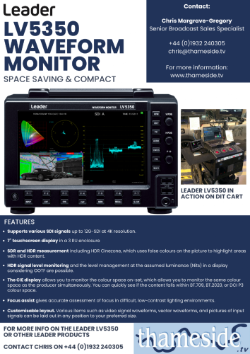 Leader LV5350 Multi-Format Waveform monitor - image #1