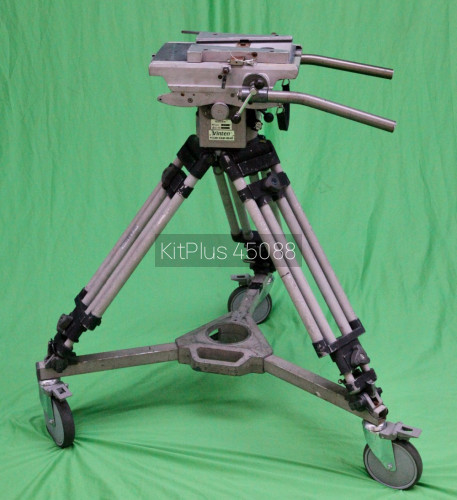 Vinten MK7 Pan & Tilt head with 2 pan bars, wedgeplate, HDT2 legs and dolly. - image #1