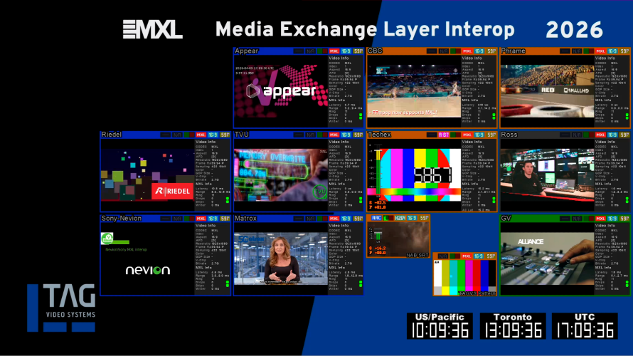TAG Video Systems Joins MXL Interoperability Initiative to Support Customers Through the Next Wave of IP Production